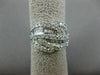 ESTATE WIDE 1.50CT ROUND & BAGUETTE DIAMOND 14KT WHITE GOLD MULTI WAVE LEAF RING