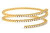 LARGE 1.70CT DIAMOND 14KT YELLOW GOLD 3D MULTI ROW BEAD FLEXIBLE BANGLE BRACELET