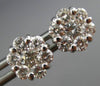 ESTATE LARGE 1.15CT DIAMOND 14KT WHITE GOLD FLOWER CLUSTER STUD EARRINGS #22438