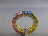 LARGE 8.01CT DIAMOND & AAA MULTI COLOR SAPPHIRE 18KT YELLOW GOLD 3D RING #21146