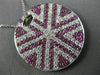 ESTATE LARGE 3.71CT DIAMOND & AAA PINK SAPPHIRE 18KT WHITE GOLD SUNBURST PENDANT
