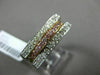 ESTATE .60CT WHITE & FANCY PINK DIAMOND 14KT TRI GOLD 3 ROW OPEN HEART LOVE RING