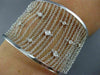 ESTATE WIDE .56CT DIAMOND 14K WHITE GOLD 3D FLEXIBLE BY THE YARD BANGLE BRACELET