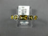 ESTATE 1.05CT AAA CITRINE 14KT WHITE GOLD 3D 5 STONE CUSHION CUT SQUARE FUN RING