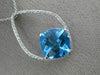 ESTATE X LARGE 8.41CT DIAMOND & AAA BLUE TOPAZ 14KT WHITE GOLD FLOATING PENDANT