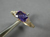 ESTATE 1.04CT DIAMOND & AAA AMETHYST 14KT ROSE GOLD 3D CLUSTER RECTANGULAR RING
