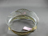 ESTATE WIDE .70CT DIAMOND 14KT WHITE & YELLOW GOLD 3D MULTI WAVE BANGLE BRACELET