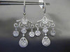 ESTATE LARGE 4.90CT DIAMOND 14KT WHITE GOLD 3D FLEUR DE LIS CHANDELIER EARRINGS