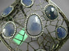 EXTRA LARGE 15.78CT DIAMOND & AAA SLICED SAPPHIRE 18K BLACK GOLD BANGLE BRACELET