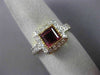 1.58CT DIAMOND & AAA SQUARE PINK TOPAZ 18KT YELLOW GOLD 3D HALO ENGAGEMENT RING