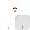 LARGE 2.17CT DIAMOND & AAA RUBY 14KT YELLOW GOLD 3D CLASSIC ROUND CROSS NECKLACE