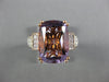 ESTATE LARGE 6.91CT DIAMOND & AAA AMETHYST 18K ROSE GOLD CUSHION ENGAGEMENT RING