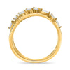 .44CT DIAMOND 14KT YELLOW GOLD ROUND & BAGUETTE CRISS CROSS INFINITY LOVE RING