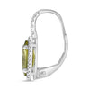 3.98CT DIAMOND & AAA YELLOW SAPPHIRE 14KT WHITE GOLD OVAL HALO HANGING EARRINGS