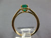 .87CT DIAMOND & AAA EMERALD 14KT YELLOW GOLD SQUARE HALO FRIENDSHIP PROMISE RING