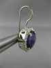 ESTATE LARGE 6.17CT DIAMOND & AMETHYST 14KT WHITE GOLD FILIGREE HANGING EARRINGS