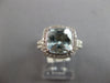 2.37CT DIAMOND & AAA AQUAMARINE 14KT WHITE GOLD CUSHION & ROUND ENGAGEMENT RING