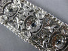LARGE & LONG 7.15CT DIAMOND & AAA SAPPHIRE 14K WHITE GOLD FLOWER TENNIS BRACELET