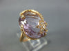 LARGE 8.36CT DIAMOND & AAA PINK AMETHYST 14KT ROSE GOLD 3D PALM TREE FLOWER RING