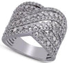 ESTATE LARGE 1.75CT DIAMOND 14KT WHITE GOLD MULTI ROW CRISS CROSS INFINITY RING