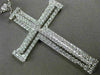 ESTATE EXTRA LARGE 1.49CT DIAMOND 18KT WHITE GOLD 3D PAVE CROSS FLOATING PENDANT