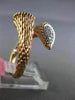 LARGE .27CT WHITE & PINK DIAMOND 18K WHITE & ROSE GOLD CRISS CROSS HAMMERED RING