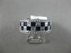 ESTATE WIDE 1.85CT DIAMOND & SAPPHIRE 18K WHITE GOLD 3D WEDDING ANNIVERSARY RING