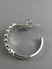 ESTATE WIDE 1CT DIAMOND 14KT WHITE GOLD 3D FLORAL UMBRELLA HOOP HANGING EARRINGS