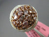 ESTATE LARGE 3.43CT FANCY PINK & WHITE DIAMOND 18K GOLD 3D MULTI SHAPE OVAL RING