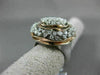 ESTATE LARGE 1.50CT DIAMOND 14KT WHITE & ROSE GOLD FLOWER FILIGREE COCKTAIL RING