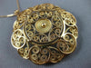 ANTIQUE EXTRA LARGE 14KT ROSE GOLD CLASSIC FLOWER CIRCLE FILIGREE PENDANT #21874