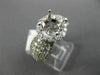 WIDE 1.95CT DIAMOND 18KT WHITE GOLD 3D HALO FILIGREE SEMI MOUNT ENGAGEMENT RING