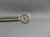 ESTATE 1.09CT DIAMOND 14KT WHITE GOLD 3D FLOWER CLUSTER STUD EARRINGS #2812
