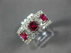 ANTIQUE WIDE 1.82CT DIAMOND & AAA RUBY 14K WHITE GOLD 3D ANNIVERSARY RING #19518