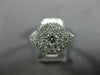 ESTATE WIDE 1.18CT ROUND DIAMOND 18KT WHITE GOLD 3D CLUSTER PAVE ENGAGEMENT RING