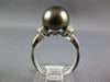 LARGE .75CT DIAMOND & AAA TAHITIAN PEARL PLATINUM ROUND & PEAR SHAPE LOVE RING
