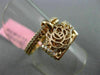 ESTATE .27CT DIAMOND 18KT ROSE GOLD HANDCRAFTED FLOWER HANDBAG FLOATING FUN RING