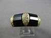 ESTATE LARGE .25CT DIAMOND & AAA ONYX 18KT YELLOW GOLD 3 DIMENSIONAL FUN RING