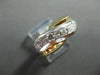 ESTATE 1.20CT DIAMOND 14KT TWO TONE GOLD DIAGONAL WAVE ANNIVERSARY RING #19620