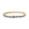 11.0CT DIAMOND AAA SAPPHIRE 14KT YELLOW GOLD OVAL ROUND ETERNITY TENNIS BRACELET