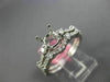 ESTATE .44CT DIAMOND 18K WHITE GOLD SEMI ETERNITY SEMI MOUNT ENGAGEMENT RING SET
