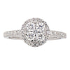 ESTATE .78CT DIAMOND 18KT WHITE GOLD CLUSTER CIRCULAR SEMI ETERNITY PROMISE RING