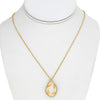 .22CT DIAMOND 14K YELLOW GOLD 3D OPEN TEAR DROP ADJUSTABLE LOVE FLOATING PENDANT