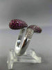 ESTATE WIDE 2.76CT DIAMOND & AAA PINK SAPPHIRE 18K WHITE & BLACK GOLD SNAKE RING