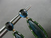 ESTATE LARGE 26.85CT DIAMOND TSAVORITE & TOPAZ 14KT ROSE & BLACK GOLD EARRINGS