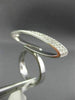 ESTATE MASSIVE 1.06CT DIAMOND 14KT WHITE GOLD 3 ROW CONVERSATIONAL FUTURIST RING