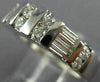 ESTATE .80CT ROUND & BAGUETTE DIAMOND 14K WHITE GOLD ANNIVERSARY GOLD RING #6051