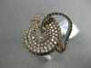 ESTATE WIDE 1.48CT DIAMOND 14KT WHITE & ROSE GOLD 3D OPEN LOVE KNOT FUN RING
