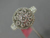 ESTATE WIDE .81CT DIAMOND 18KT WHITE GOLD FLOWER MILGRAIN CIRCULAR PROMISE RING