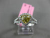 GIA 1.60CT WHITE & FANCY YELLOW DIAMOND 18KT 2 TONE GOLD 3D HALO ENGAGEMENT RING